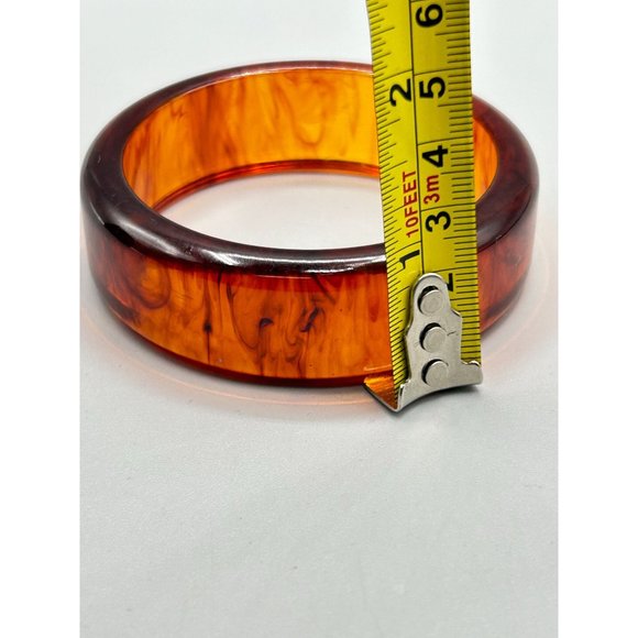 Vintage Apple Juice Bakelite Bangle Thick Wide Collectible Early Plastic Jewelry - Picture 8 of 9